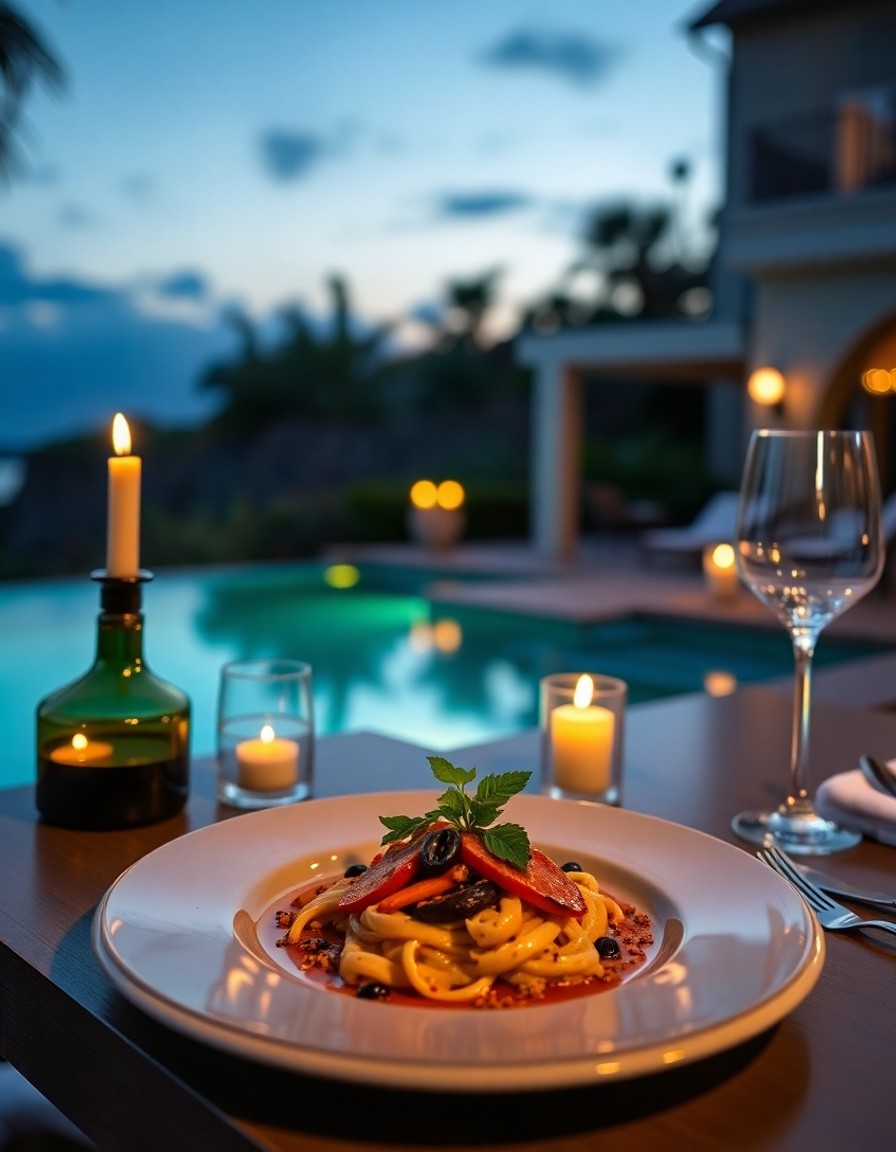Dinner at the villa